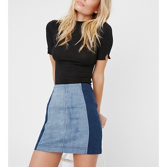 Free People Dresses & Skirts - Free People Two-Tone Denim Skirt